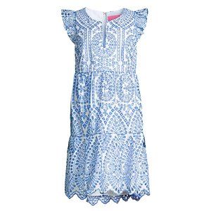 NWT Lilly Pulitzer Keila Morrocan Blue Eyelet Dress